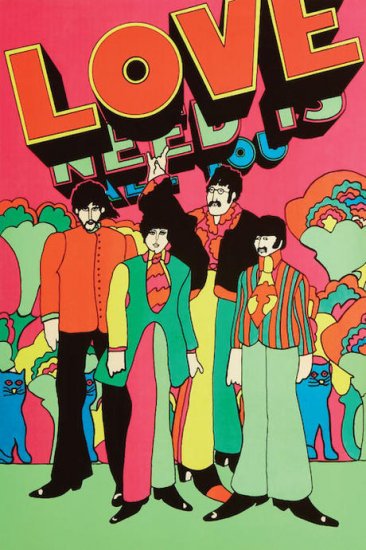 ポスター The Beatles ビートルズ The Love ラヴ ロックポスター イラスト 61センチx91センチ