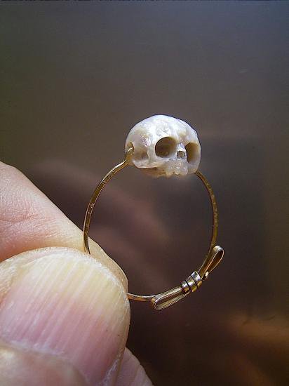 pearl skull ring