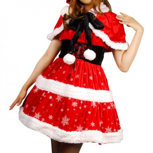 クリスマスワンピース ケープセット 雪の結晶 ３点セット クリスマス セクシーコスチューム ダンス ステージ衣装 ランジェリー コスプレショップ Kitty Boo
