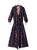 Robes & Confections / ローブスコンフェクションズ レーヨンフラワーストライププリントシャツワンピ