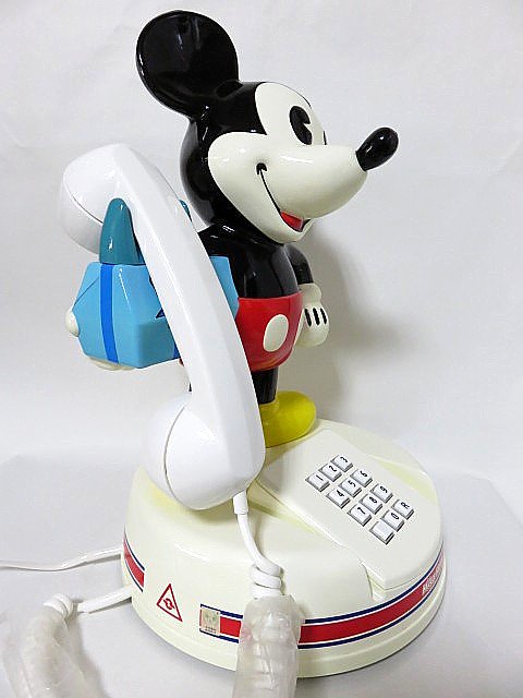 ビンテージミッキーマウス　電話機　ダイヤル　ディズニー　神田通信工業　アンティーク　置物