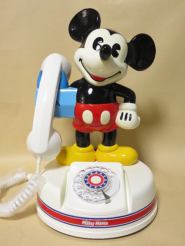 神田通信工業 DK-641P ミッキーマウス 電話機 プッシュホン[MICKEY MOUSE][アンティーク][昭和レトロ][当時物] 現状品