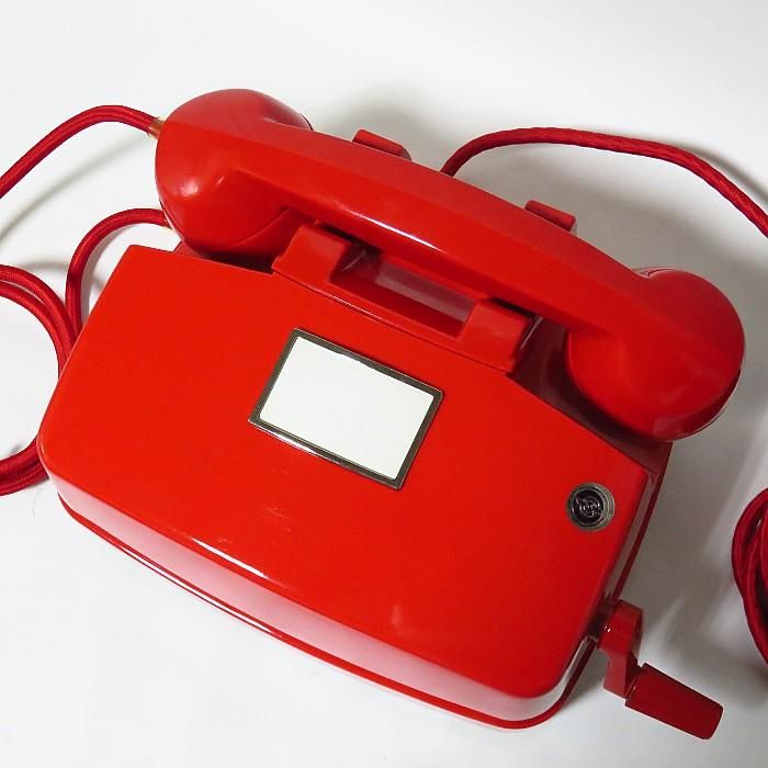 超激レア真っ赤なハンドル発電式交換手直通電話41型MR赤電話極美品！極