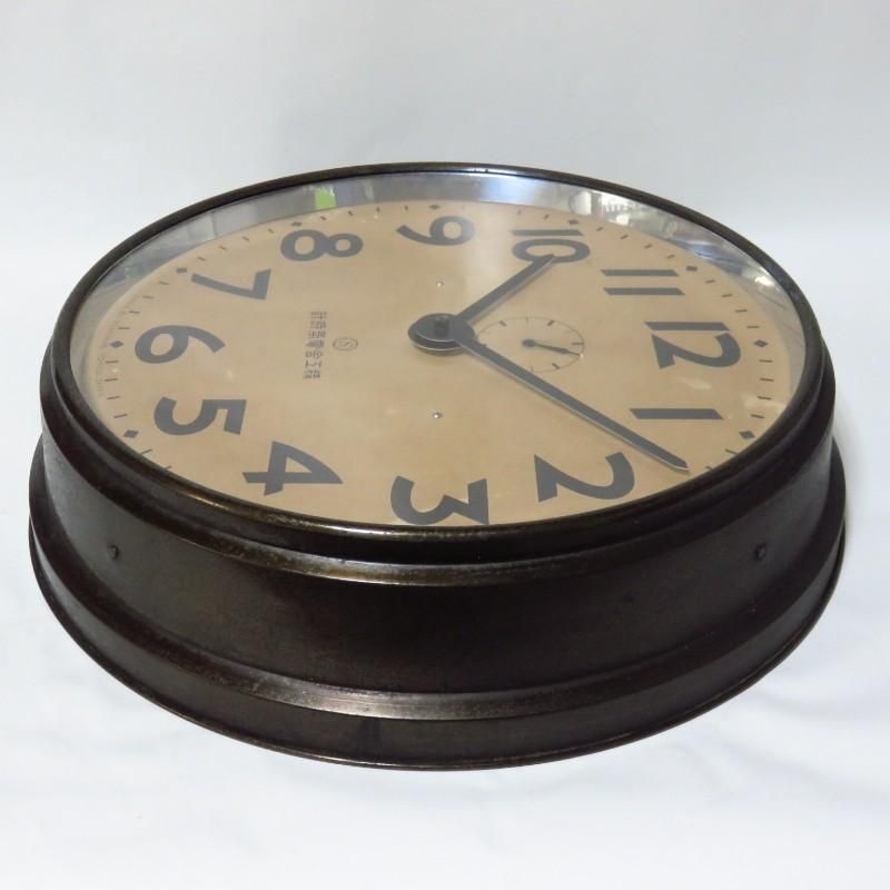 昭和初期精工舎電気掛時計 ブロンズ枠工業系ビンテージ時計クオーツ