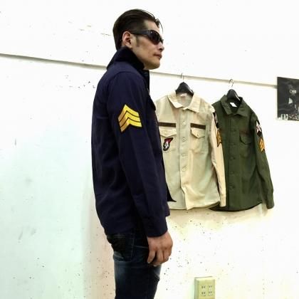 入荷】HOUSTON ワッペンミリタリーシャツ