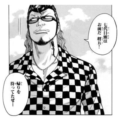 六代目武装戦線 清広義巳モデル長袖チェックシャツ（バック