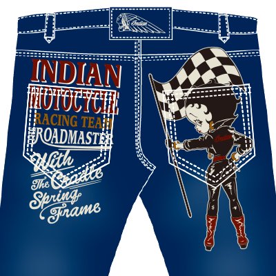 【ＳＡＬＥ！５０％ＯＦＦ】ＩＮＤＩＡＮ　ＭＯＴＯＣＹＣＬＥ　ベティコラボデニムパンツ