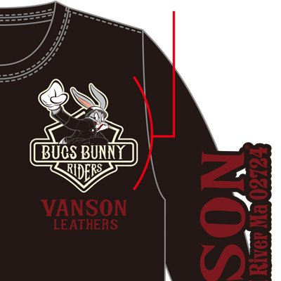 ＶＡＮＳＯＮ×ＬＯＯＮＥＹＴＵＮＥＳ　バッグス・バニーライダー　天竺ロンＴ