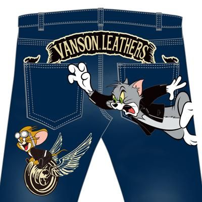 送料無料 ｖａｎｓｏｎ ｔｏｍ ｊｅｒｒｙ トムとジェリー デニムパンツ