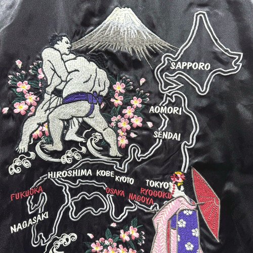 身幅48cmスカシャツ 40's ヴィンテージ 日本地図刺繍 - トップス