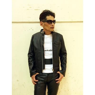 送料無料】シングルライダース（アクションプリーツ有り/ブラック）