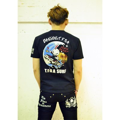 クローズＷＯＲＳＴ×ＶＡＮＳＯＮ　サーフデスラビット　ベア天竺半袖Ｔシャツ