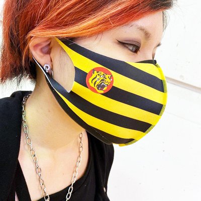 阪神タイガース 冷感 洗える ひんやり 球団マスク２枚入り 黄黒