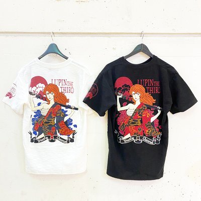 入荷 送料無料 ルパン三世 牡丹に峰不二子 天竺 半袖ｔシャツ