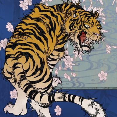 予約・受注生産】【送料無料】 雅趣童 桜に虎 アロハシャツ