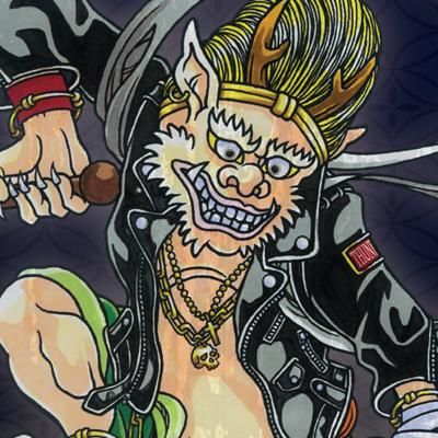 予約・受注生産】【送料無料】 雅趣童 ロック風神雷神（紺