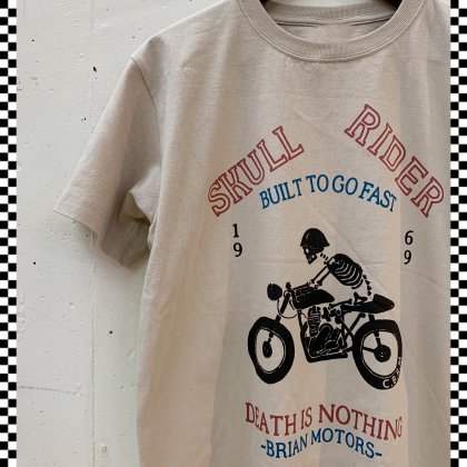 【ＳＡＬＥ！３０％ＯＦＦ】 【喫茶ブライアン】 スカルライダー フロント プリント コットン Tシャツ