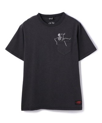 【Ｓｃｈｏｔｔ】ＳＳ　Ｔ－ＳＨＩＲＴ　ＥＭＢＲＯＩＤＥＲＹ　ＳＫＵＬＬ／刺繍 スカル　Ｔシャツ