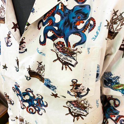 【送料無料】【Ｓｃｈｏｔｔ】ＬＳ　ＨＡＷＡＩＩＡＮ　ＳＨＩＲＴ　ＫＲＡＫＥＮ／ハワイアンシャツ　クラーケン