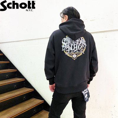 【Ｓｃｈｏｔｔ】パーカー　ＣＶＣ　ＨＯＯＤＩＥ　ＳＩＧＮ