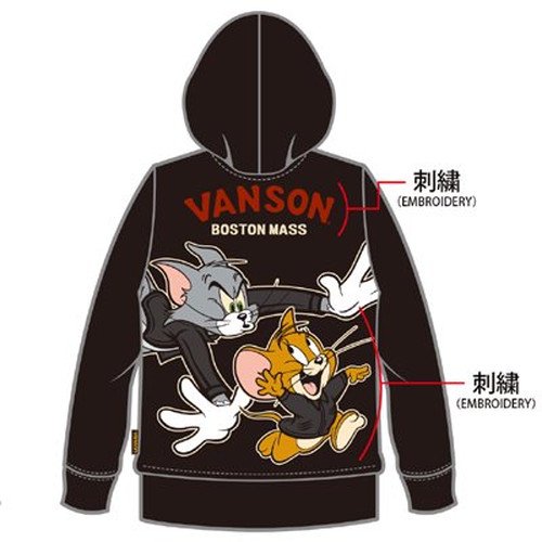 送料無料】ＶＡＮＳＯＮ×ＴＯＭ&ＪＥＲＲＹ トムとジェリー 裏毛Ｆ／Ｚ