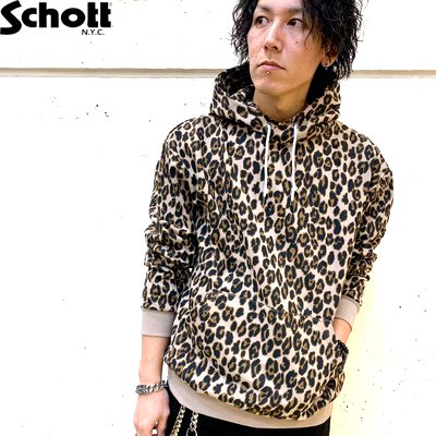 【Ｓｃｈｏｔｔ】レオパード　パターン　パーカー／ＳＣＨ－ＬＥＯＰＡＲＤ　ＰＡＴＴＥＲＮ　ＰＫ