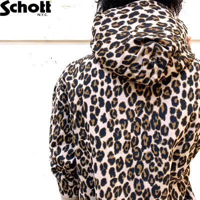 【Ｓｃｈｏｔｔ】レオパード　パターン　パーカー／ＳＣＨ－ＬＥＯＰＡＲＤ　ＰＡＴＴＥＲＮ　ＰＫ