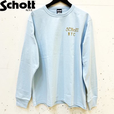 【Ｓｃｈｏｔｔ】ＳＣＨ－Ｌ／Ｓ　ＳＫＵＬＬ　ＥＭＢ／スカル刺繍　長袖Ｔシャツ