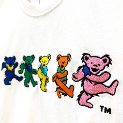 ＧＲＡＴＥＦＵＬ　ＤＥＡＤ（グレイトフル・デッド）　天竺「ＤＡＮＣＩＮＧ　ＢＥＡＲ」刺繍Ｔシャツ