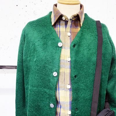 HOUSTON（ヒューストン）】 モヘアタッチ カーディガン