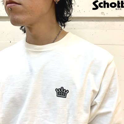【新品タグ付】Schott ショット Tシャツ ビッグロゴ ネオンスカル L