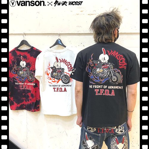 VANSON×デスラビット タイダイ サーフィン 刺繍 半袖Tシャツ XL - T