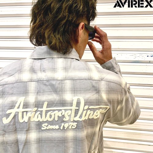 【送料無料】【ＡＶＩＲＥＸ】Ｌ／Ｓ　Ｃ／Ｌ　ＯＭＢＲＥ　ＳＨＩＲＴ　Ａ／ＤＩＮＥＲ／長袖　コットンリネン　オンブレー　シャツ