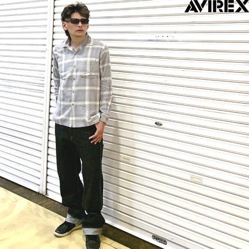 【送料無料】【ＡＶＩＲＥＸ】Ｌ／Ｓ　Ｃ／Ｌ　ＯＭＢＲＥ　ＳＨＩＲＴ　Ａ／ＤＩＮＥＲ／長袖　コットンリネン　オンブレー　シャツ