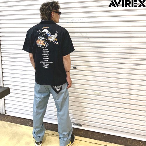 【ＳＡＬＥ！３０％ＯＦＦ】【ＡＶＩＲＥＸ】ＥＭＢＲＯＩＤＥＲＹ　ＳＨＩＲＴ　ＪＡＰＡＮ／エンブロイデリー　シャツ　ジャパン