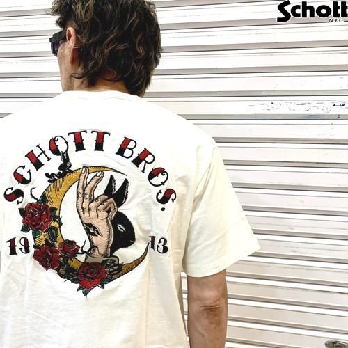 【Ｓｃｈｏｔｔ】Ｓ／Ｓ　Ｔ－ＳＨＩＲＴ　”ＳＯＵＶＥＮＩＲ　ＥＭＢＲＯＩＤＥＲＥＤ”／スーベニア刺繍　Ｔシャツ