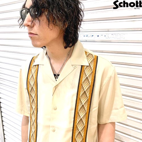 送料無料】【Ｓｃｈｏｔｔ】ＬＩＮＥ ２ＴＯＮＥ ＳＳ ＳＨＩＲＴ