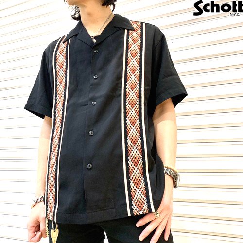 【送料無料】【Ｓｃｈｏｔｔ】ＬＩＮＥ　２ＴＯＮＥ　ＳＳ　ＳＨＩＲＴ／ライン　２トーン　半袖シャツ