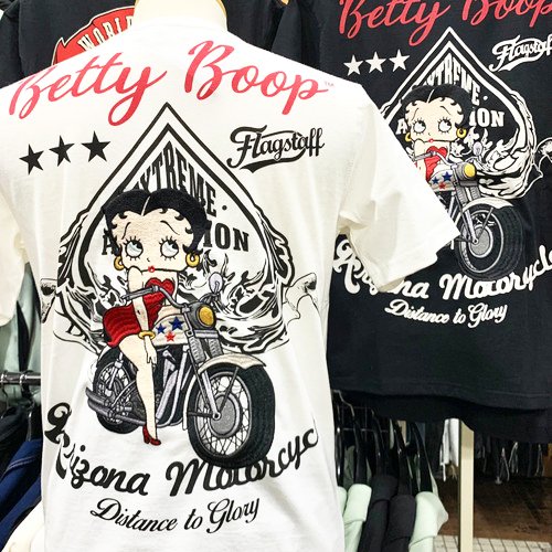 【ＳＡＬＥ！６０％ＯＦＦ】ＢＥＴＴＹ　ＢＯＯＰ×ＦＬＡＧ　ＳＴＡＦＦ　バイカーベティＴシャツ