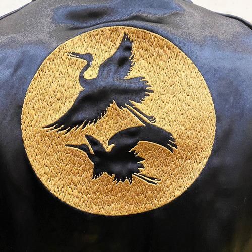 送料無料】絡繰魂 神奈川沖裏波 刺繍リバーシブルスカジャン