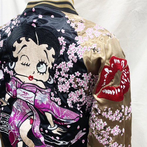 【送料無料】ＢＥＴＴＹ　ＢＯＯＰ×絡繰魂　桜に着物ベティ　刺繍スカジャン