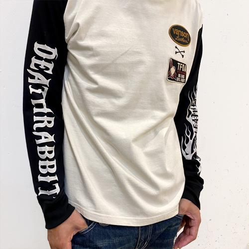 新品 VANSON×TFOA ロンT デスラビット 刺繍ロゴ 武装戦線 L 黒