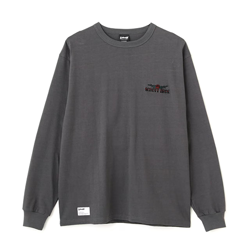 新品タグ付きSchott シェイクハンドバニー 両面刺繍 ロンT スミクロ M Schott】LS T-SHIRT SHAKE HANDS