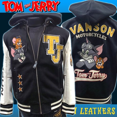 【入荷・送料無料】ＶＡＮＳＯＮ×ＴＯＭ&ＪＥＲＲＹ　ゴーグルトム＆ジェリー　ボンディングスタジャン