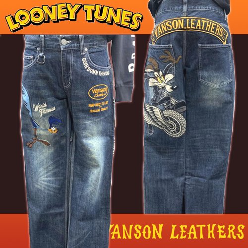 【入荷・送料無料】ＶＡＮＳＯＮ×ＬＯＯＮＥＹ ＴＵＮＥＳ　ワイリーコヨーテ＆ロードランナー　デニムパンツ