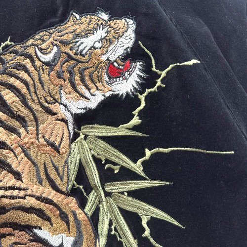 Houston ベトジャン 虎刺繍 タイガー トラ ブラックミリタリー 