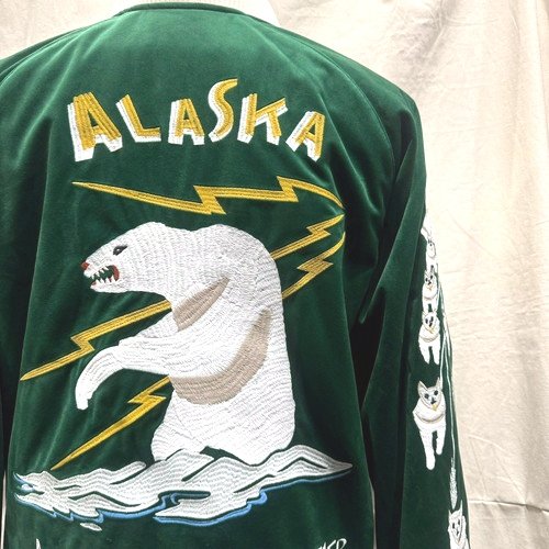 【送料無料】【ＨＯＵＳＴＯＮ（ヒューストン）】 ＶＥＬＶＥＴＴＥＮ　ＳＯＵＶＥＮＩＲ　ＪＡＣＫＥＴ（ＡＬＡＳＫＡ）／ 別珍スーベニアジャケット