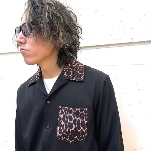 入荷・送料無料】花木九里虎着用モデル レオパード切替長袖シャツ