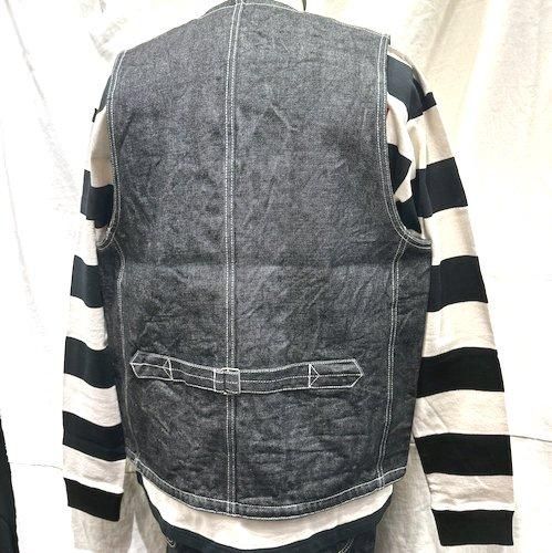 美品　HOUSTON　デニムベスト HOUSTON ベスト ジレ HOUSTON デニムワークベスト 日本製 メンズ