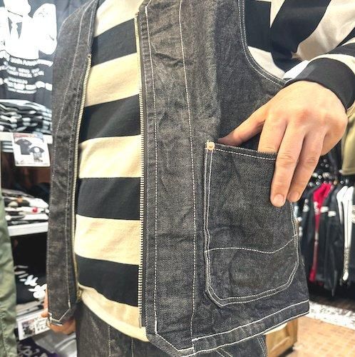 美品　HOUSTON　デニムベスト HOUSTON / ヒューストン 51371 SELVEDGE DENIM WORK VEST / セル